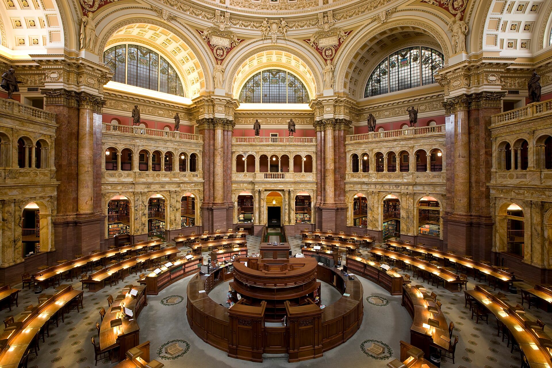 Grand academic library reading room